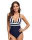 V-Neck Crisscross One-Piece Swimsuit