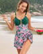 Floral Print U-Ring Swim Dress