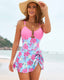 Floral Print U-Ring Swim Dress