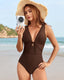 Mesh Backless Ruched One-Piece Swimsuit
