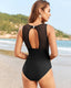 Mesh Backless Ruched One-Piece Swimsuit