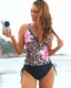 Floral Print Crisscross Back Tankini Swimsuit