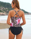 Floral Print Crisscross Back Tankini Swimsuit