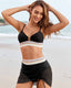 Boho Zigzag Bikini Set with Mesh Skirt