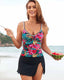 Printed Ruched Tankini Skirt Set