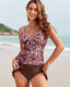 Printed Ruched Tankini Skirt Set
