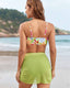Floral Print Ruched Skirt Bikini Set