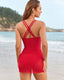 Ruched Drawstring One-Piece Swim Dress