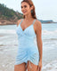 Ruched Drawstring One-Piece Swim Dress