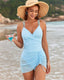 Ruched Drawstring One-Piece Swim Dress