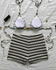 Striped Halter Bikini Set