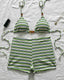 Striped Halter Bikini Set