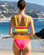 3 Piece Colorblock Tankini Skirt Set