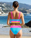 3 Piece Colorblock Tankini Skirt Set