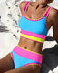 3 Piece Colorblock Tankini Skirt Set