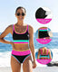 3 Piece Colorblock Tankini Skirt Set