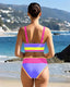 3 Piece Colorblock Tankini Skirt Set