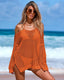 Off Shoulder Openwork Knit Beach Cover Up