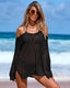 Off Shoulder Openwork Knit Beach Cover Up