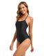 SLIM® New Sexy Strap Drawstring Solid Color Halter One-Piece Swimsuit