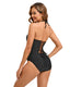SLIM® New Sexy Strap Drawstring Solid Color Halter One-Piece Swimsuit