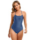 SLIM® New Sexy Strap Drawstring Solid Color Halter One-Piece Swimsuit