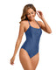 SLIM® New Sexy Strap Drawstring Solid Color Halter One-Piece Swimsuit