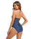 SLIM® New Sexy Strap Drawstring Solid Color Halter One-Piece Swimsuit