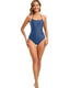 SLIM® New Sexy Strap Drawstring Solid Color Halter One-Piece Swimsuit