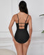 SLIM® Triangle Sporty Fashion Cross Back One-Piece Swimsuit