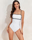 SLIM® Adjustable Strap Stylish Color Block One-Piece Swimsuit
