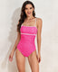 SLIM® Adjustable Strap Stylish Color Block One-Piece Swimsuit
