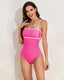 SLIM® Adjustable Strap Stylish Color Block One-Piece Swimsuit