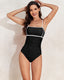 SLIM® Adjustable Strap Stylish Color Block One-Piece Swimsuit