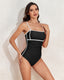 SLIM® Adjustable Strap Stylish Color Block One-Piece Swimsuit