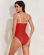 SLIM® Adjustable Strap Stylish Color Block One-Piece Swimsuit