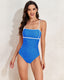 SLIM® Adjustable Strap Stylish Color Block One-Piece Swimsuit