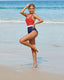 SLIM® Cross-Back Sexy Triangle Sporty Color Block One-Piece Swimsuit
