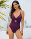 SLIM® Hollow Out Deep V Open Back One-Piece Swimsuit