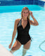 SLIM® Tie-Strap Drawstring Ruched Fabric One-Piece Swimsuit