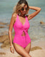 SLIM® Deep V Sexy Front Cross Hollow Out One Piece Swimsuit